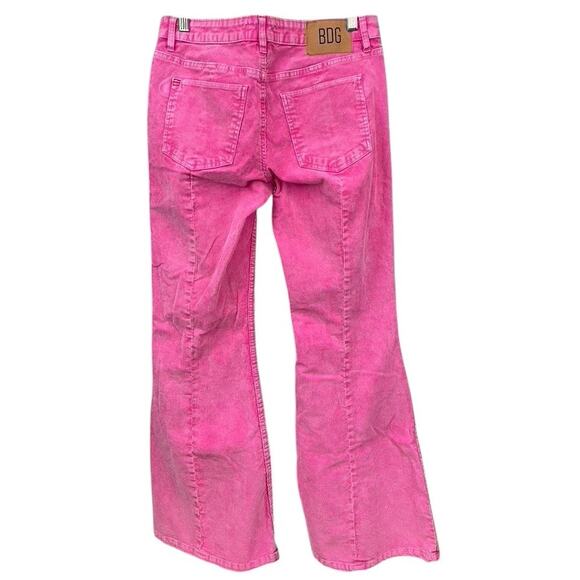 BDG Womens (27) (29x30.5) Low Rise Barbie Pink Corduroy Pants Bell Bottom Flare - Picture 2 of 8
